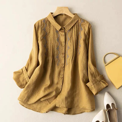Meline Embroidered Linen Shirt