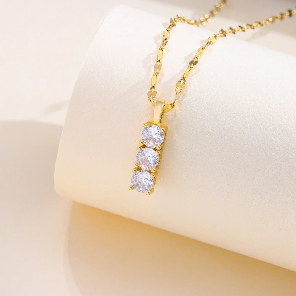 Zircon Crystal Pendant Necklace