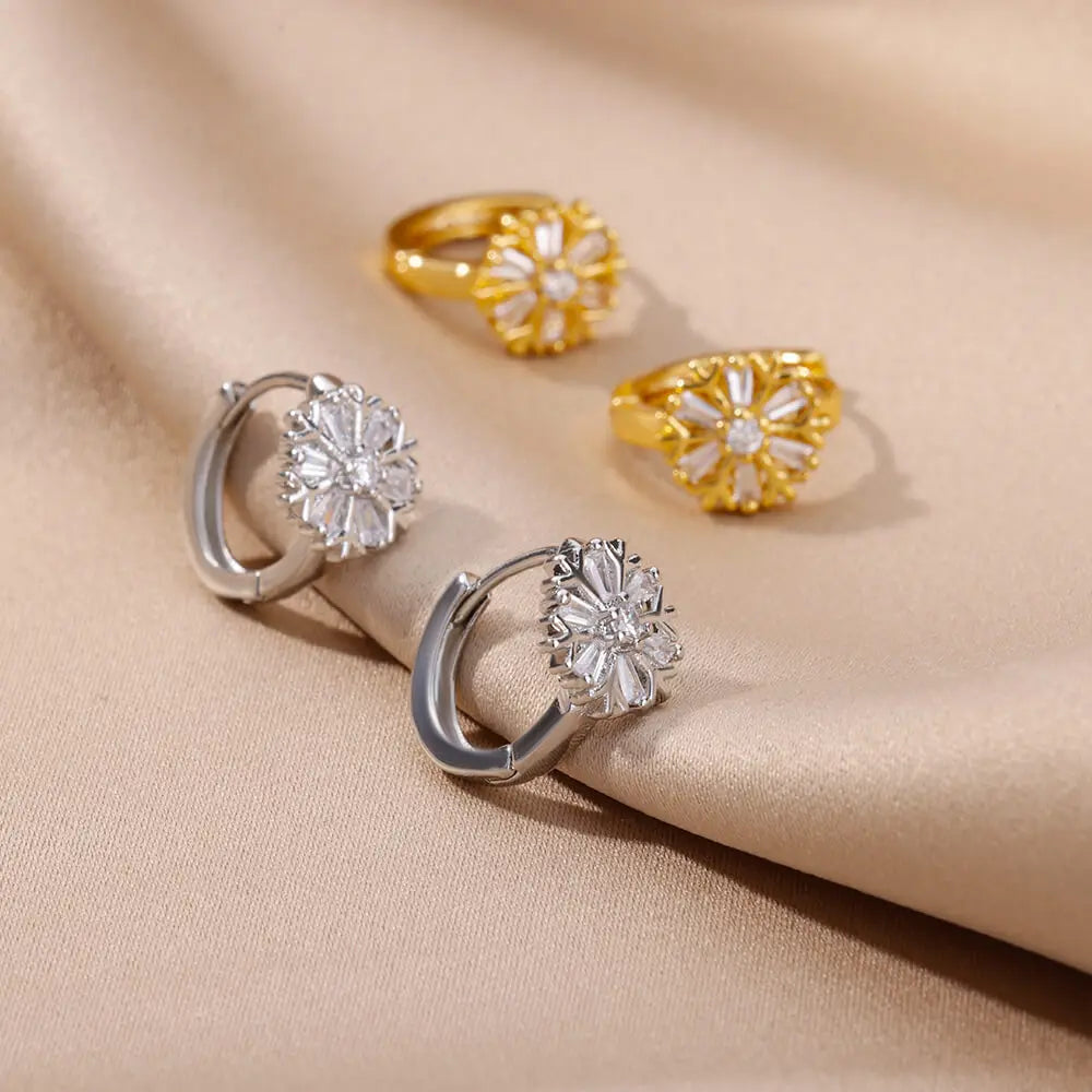 Arlina Snowflake Hoops