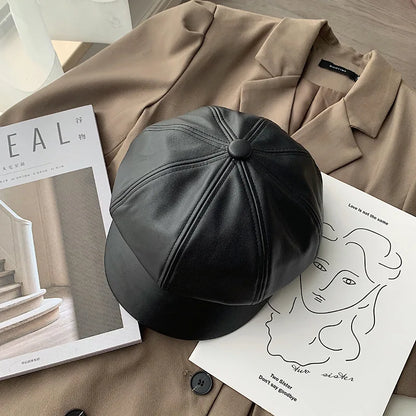 Noelle Leather Beret
