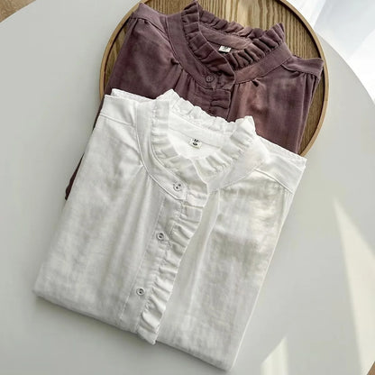 Hana Cotton Stand Blouse