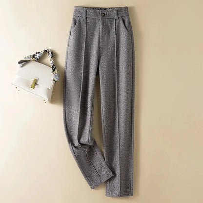 Alina Herringbone Wool Pants