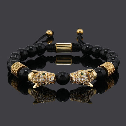 Leopard Head Bead Bracelet