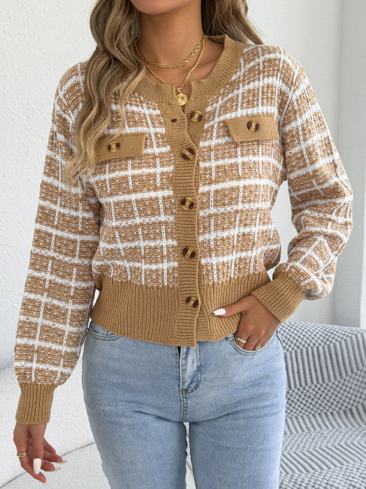Clara Plaid Button-Up Cardigan