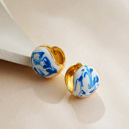 Celine Enamel Hoop Earrings