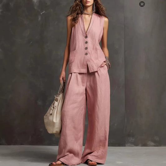 Vest & Wide-Leg Trouser Set