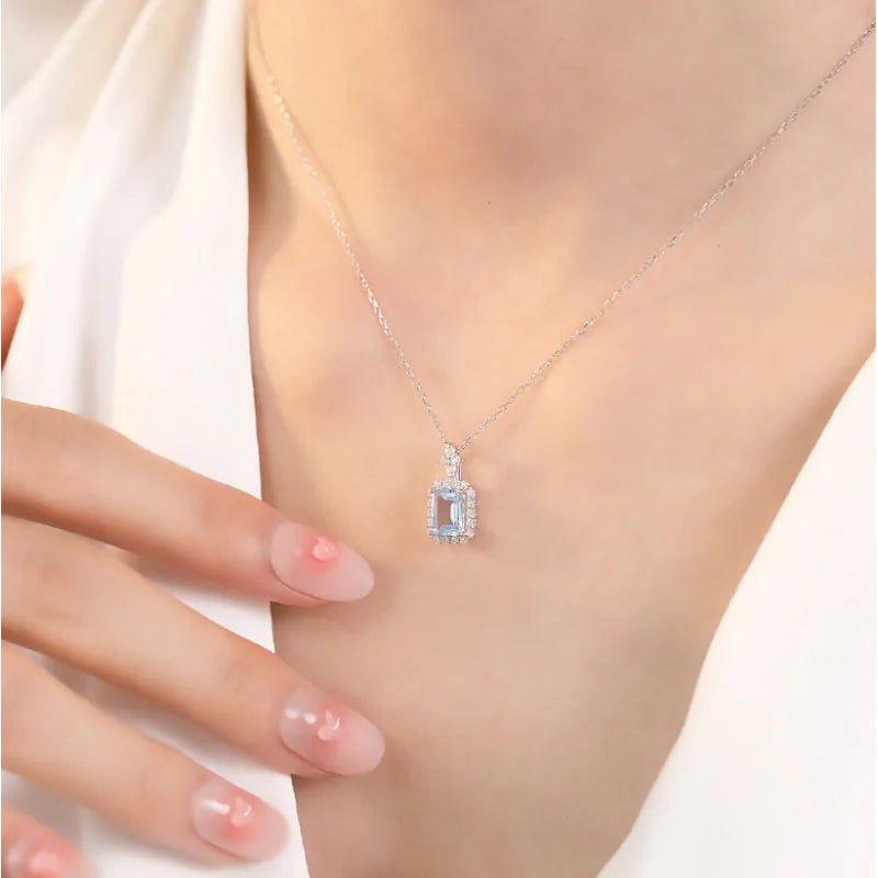 Topaz Sapphire Pendant Necklace