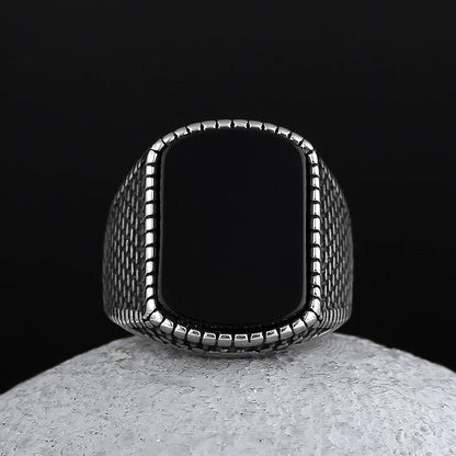 Onyx Geometric Ring