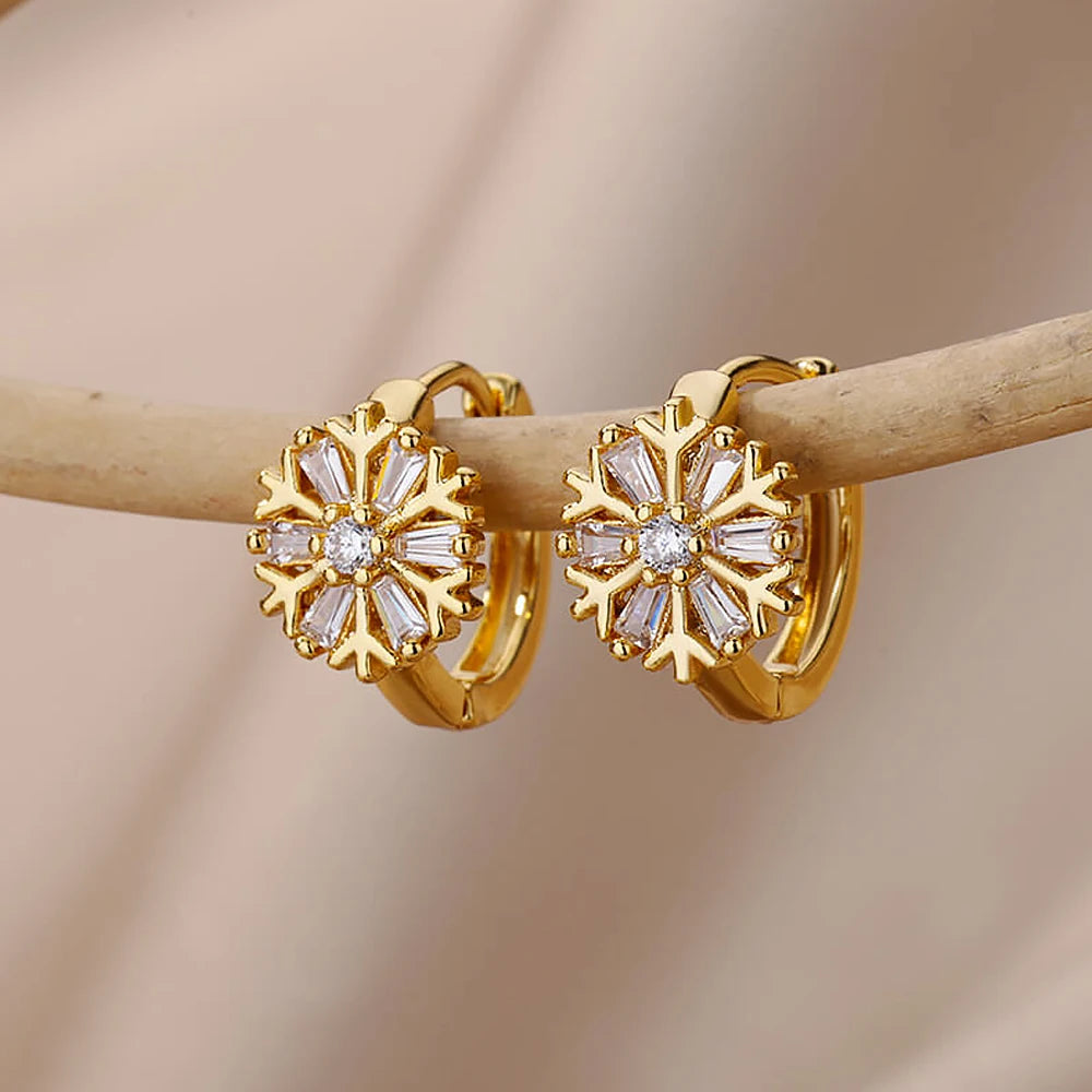 Arlina Snowflake Hoops