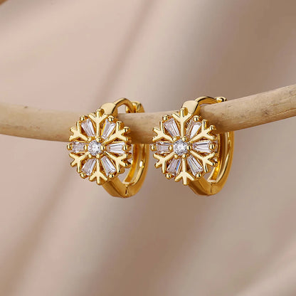Arlina Snowflake Hoops