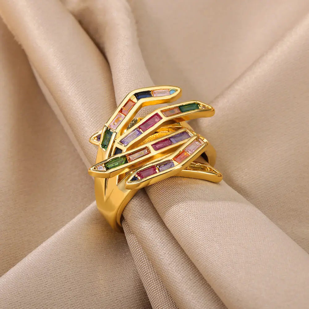 Finger Shape Zircon Ring