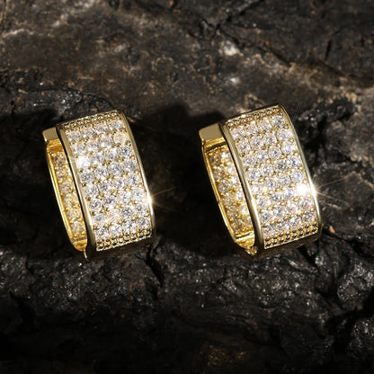Sparkling Zircon Hoop Earrings