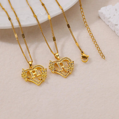 Julie Heart Initial Necklace