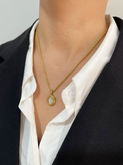 Gemstone Twist Pendant Necklace