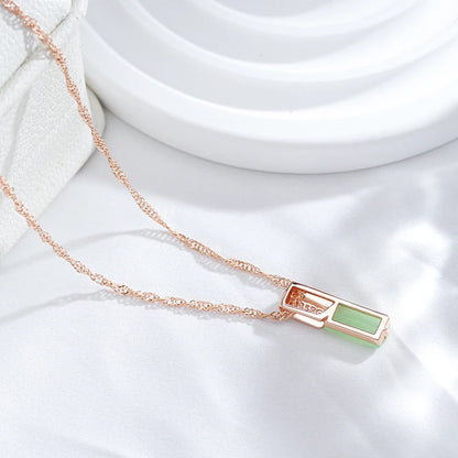 Mist Green Zircon Pendant Necklace