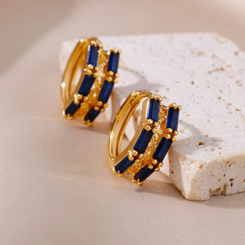 Aveline Blue Zircon Studs