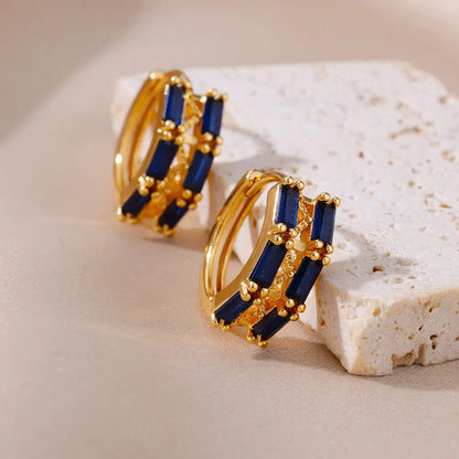 Aveline Blue Zircon Studs