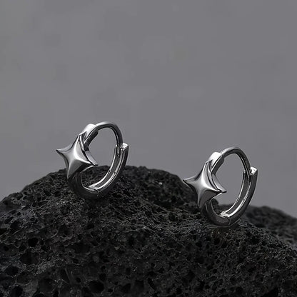 Star Cross Hoop Earrings