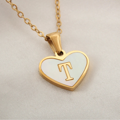Mila Heart Initial Necklace