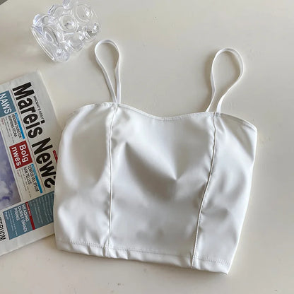 Rhea Leather Crop Top