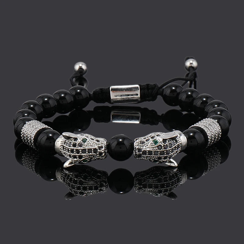 Leopard Head Bead Bracelet
