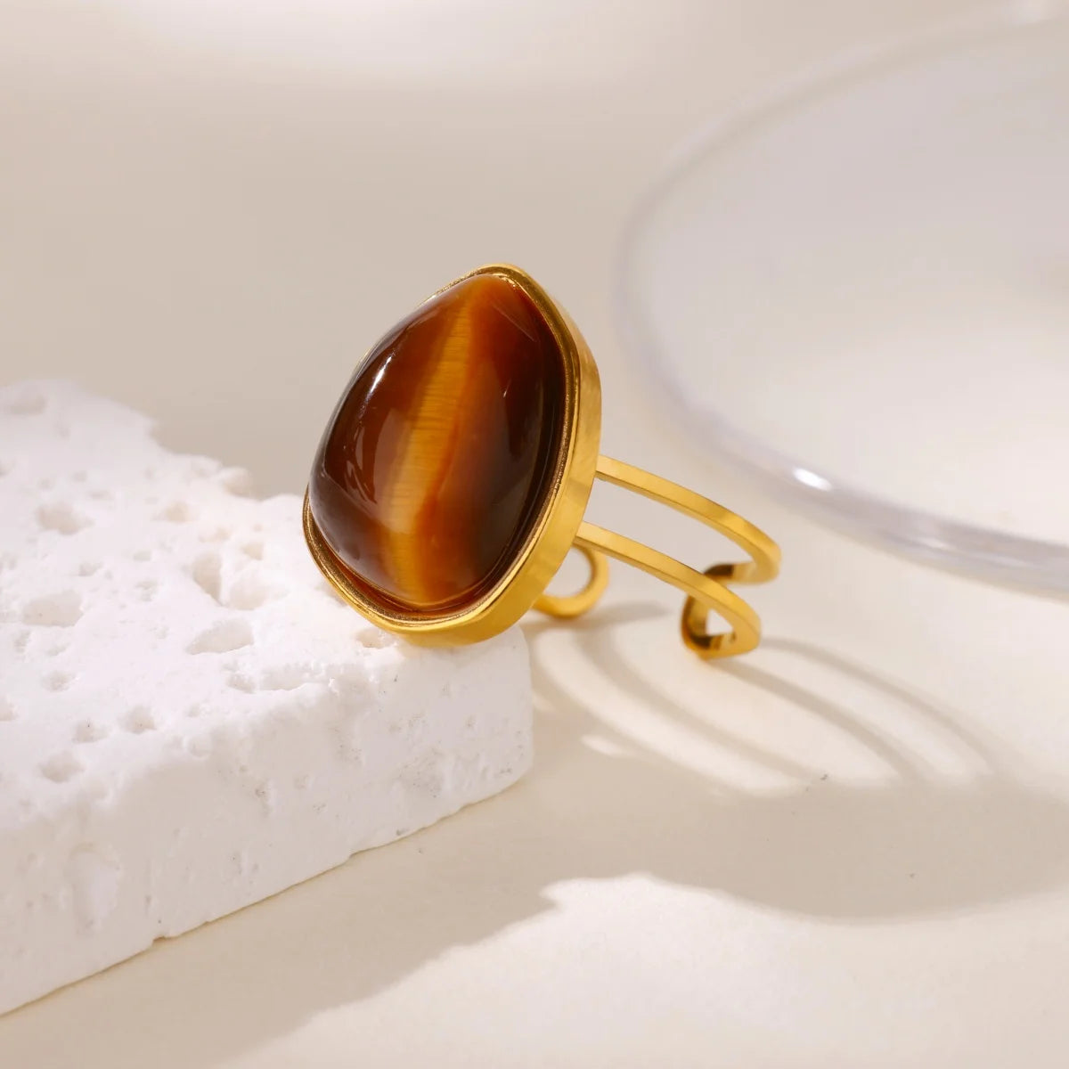 Opal Geometric Ring