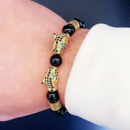 Leopard Head Bead Bracelet