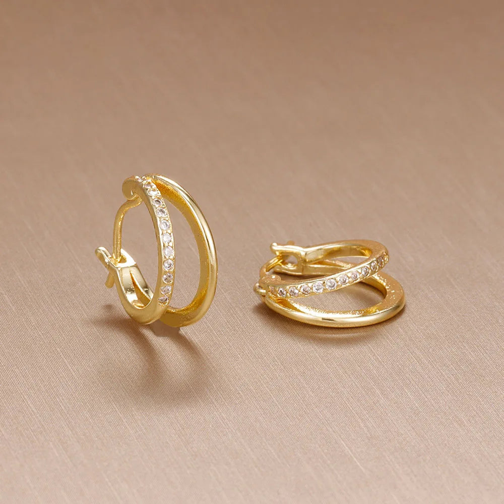 Elysia Double-Layer Hoops