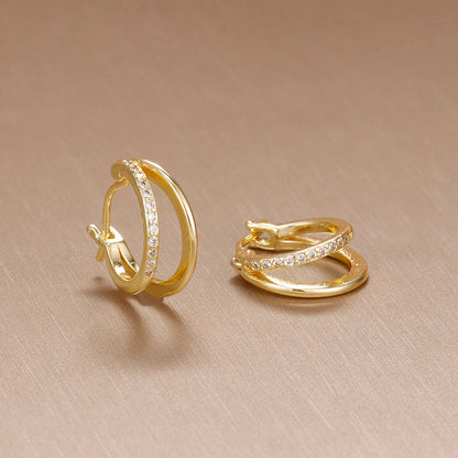 Elysia Double-Layer Hoops