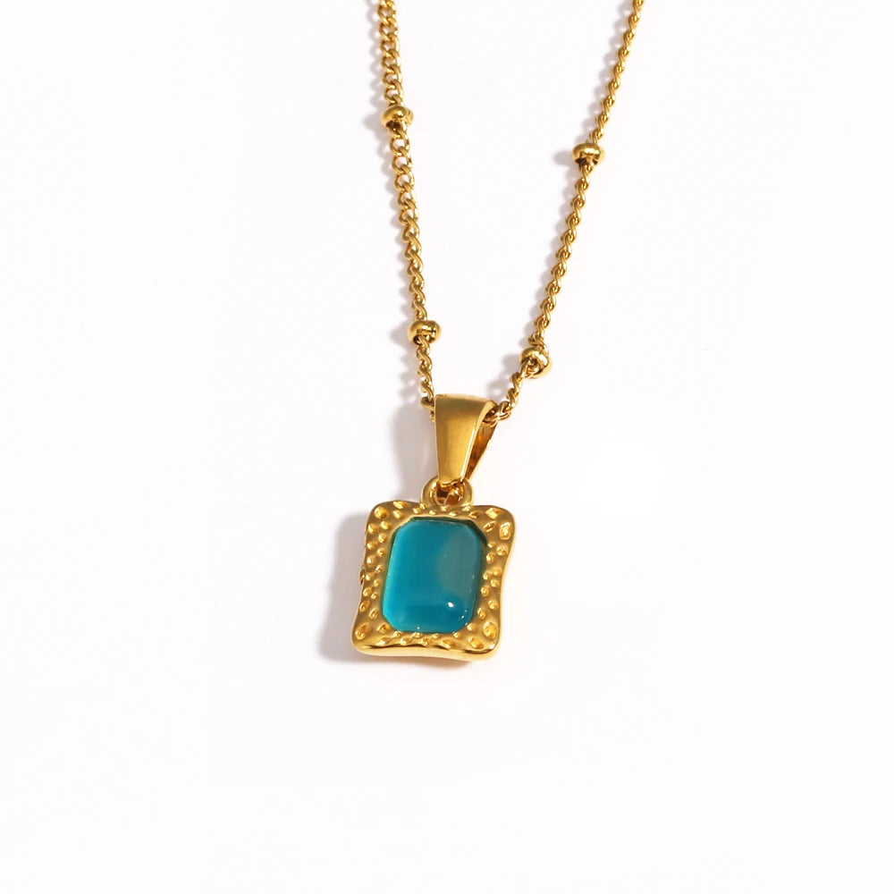 Isla Square Opal Necklace