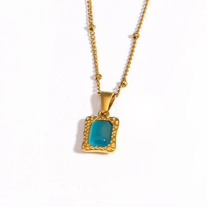 Isla Square Opal Necklace