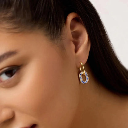 Celine Enamel Hoop Earrings