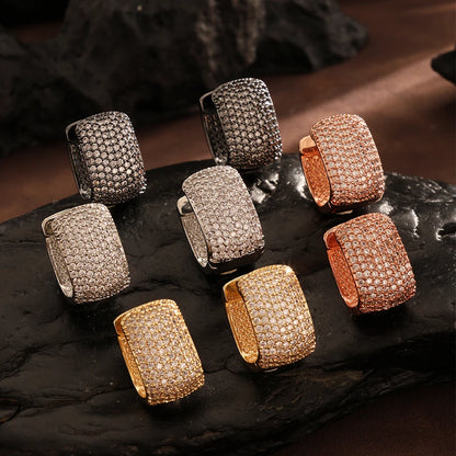 Sparkling Zircon Hoop Earrings