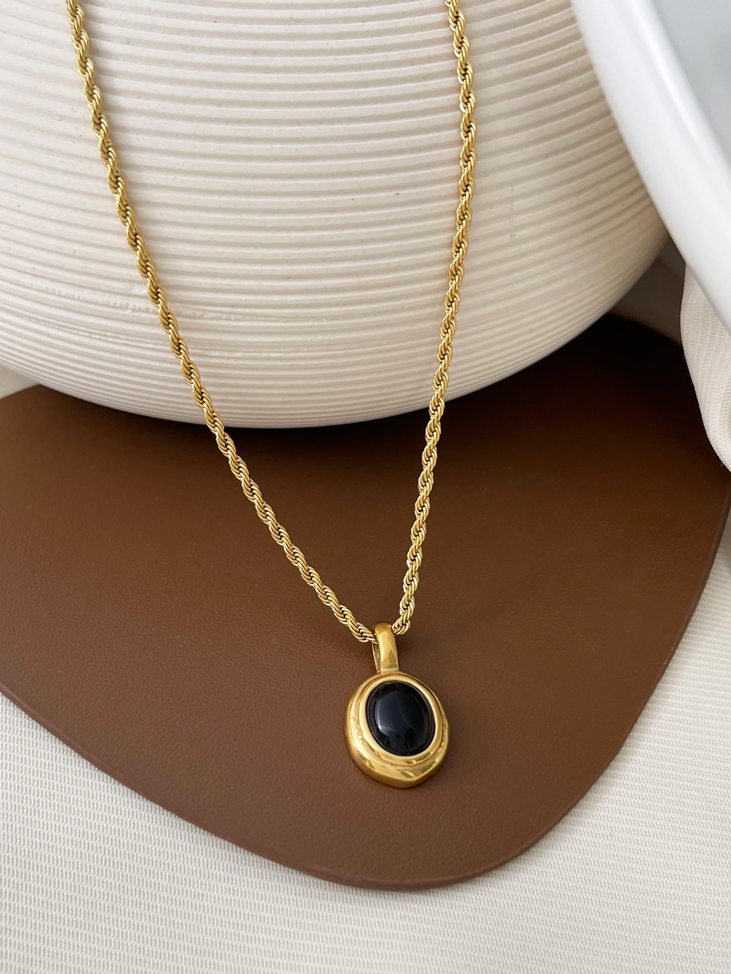 Gemstone Twist Pendant Necklace