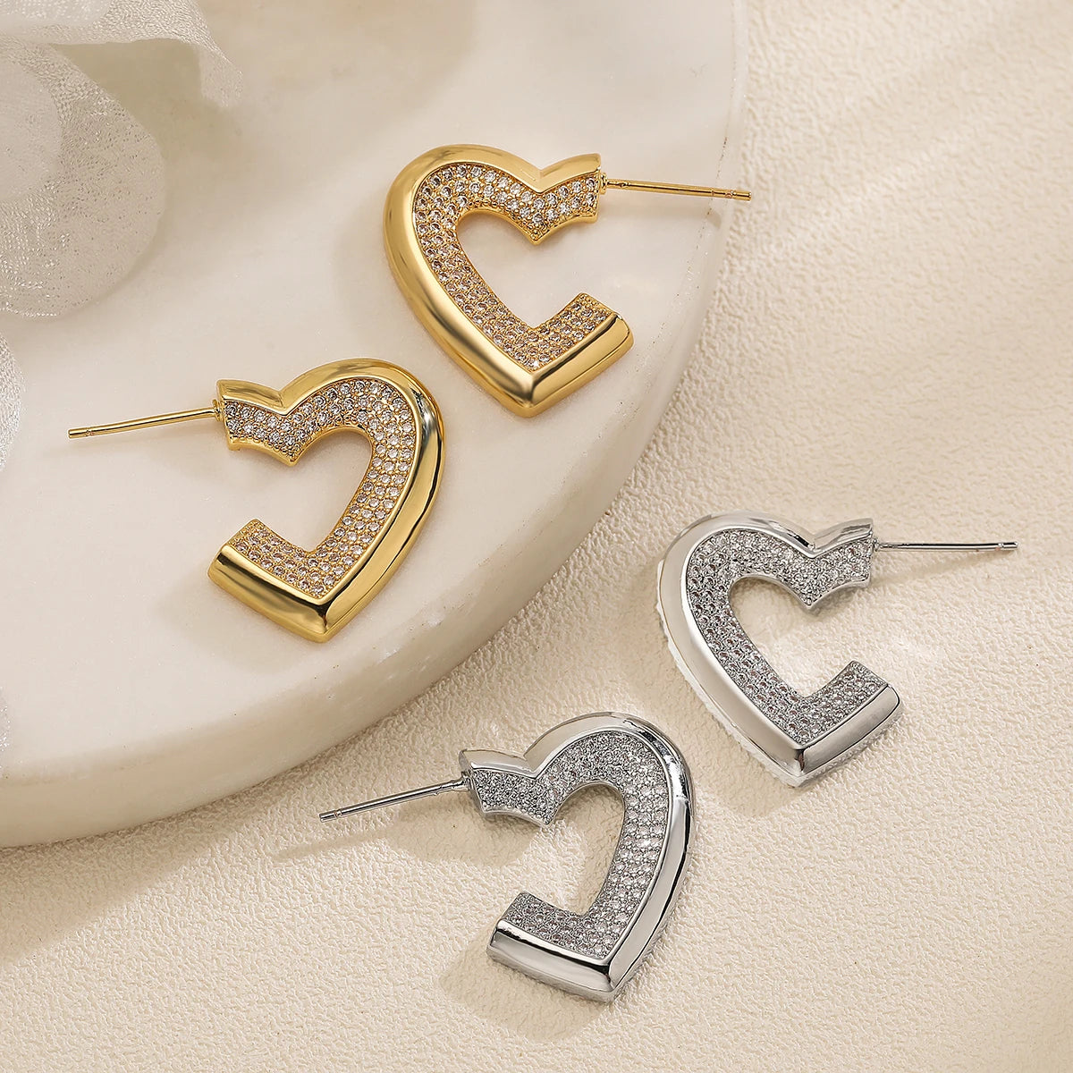 Arvella Half-Heart Studs