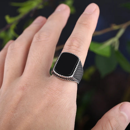Onyx Geometric Ring