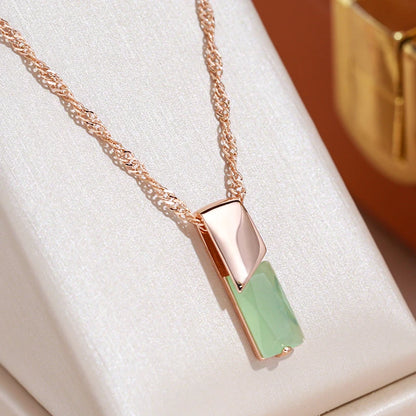 Mist Green Zircon Pendant Necklace