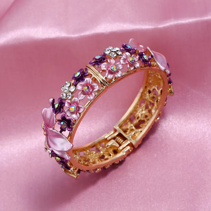Vintage Butterfly Flower Bangle