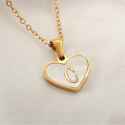 Mila Heart Initial Necklace