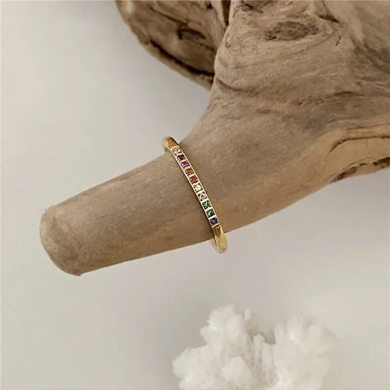 Rainbow Star Zircon Rings