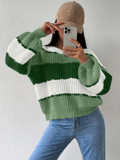 Contrast Knit Sweater