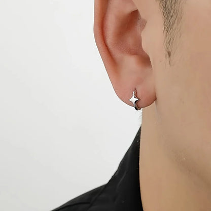 Star Cross Hoop Earrings