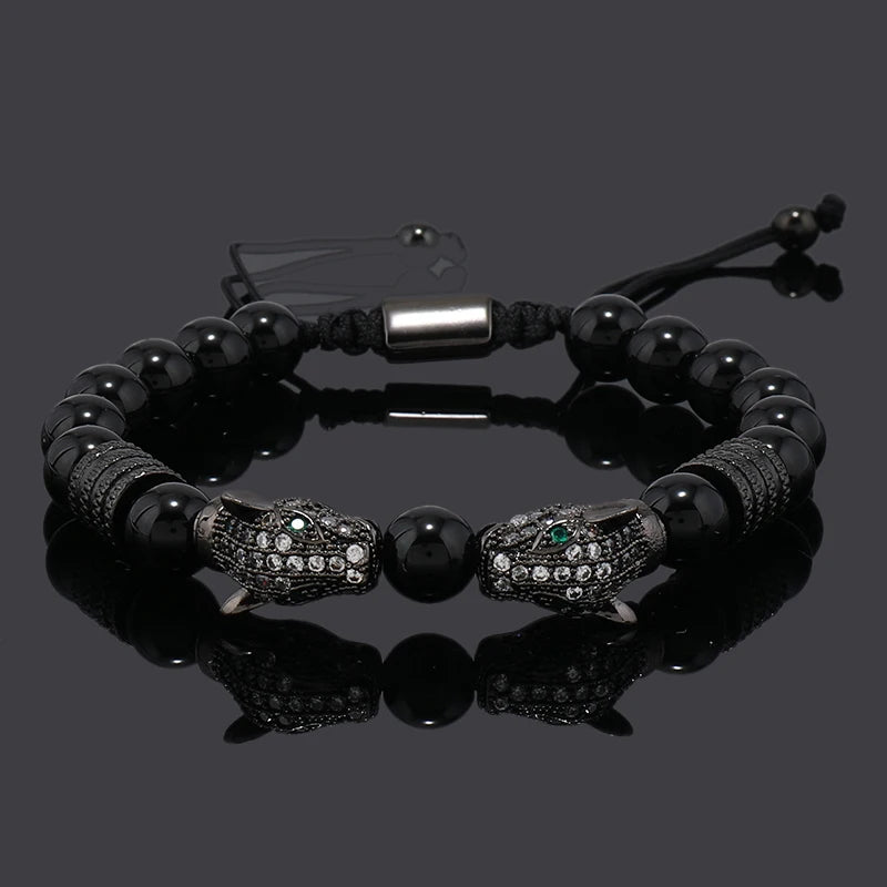 Leopard Head Bead Bracelet