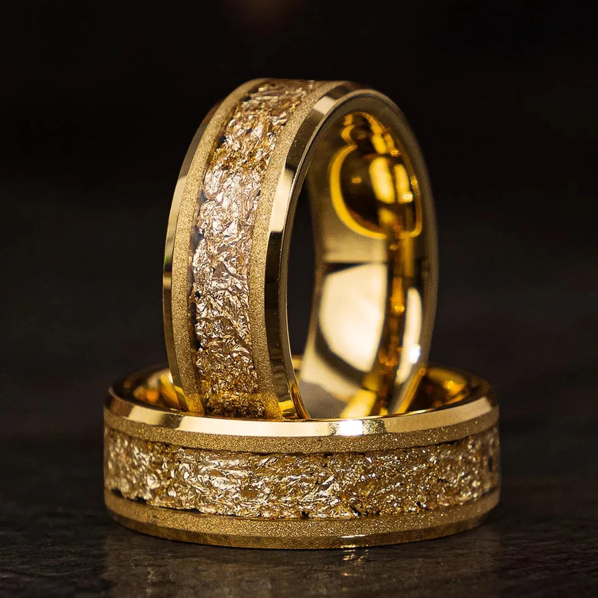 Gold Foil Tungsten Carbide Ring