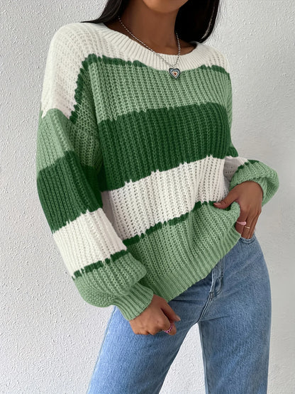 Contrast Knit Sweater