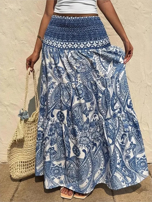 Boho Print Maxi Skirt