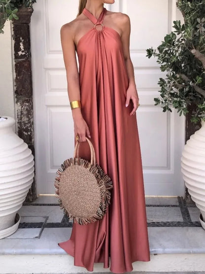 Mira Halter Backless Dress