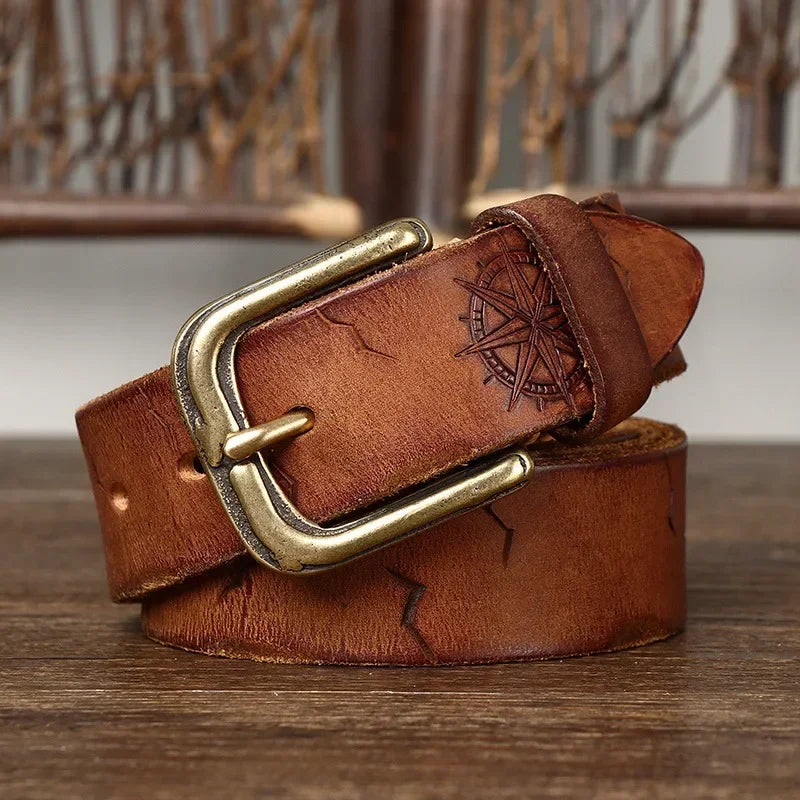 Engraved Cowhide Belt