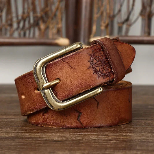 Engraved Cowhide Belt