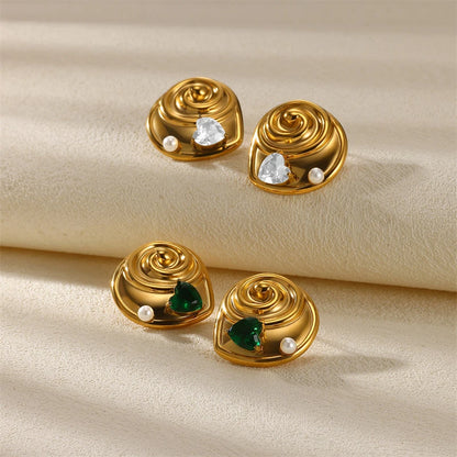 Maribel Pearl Conch Studs